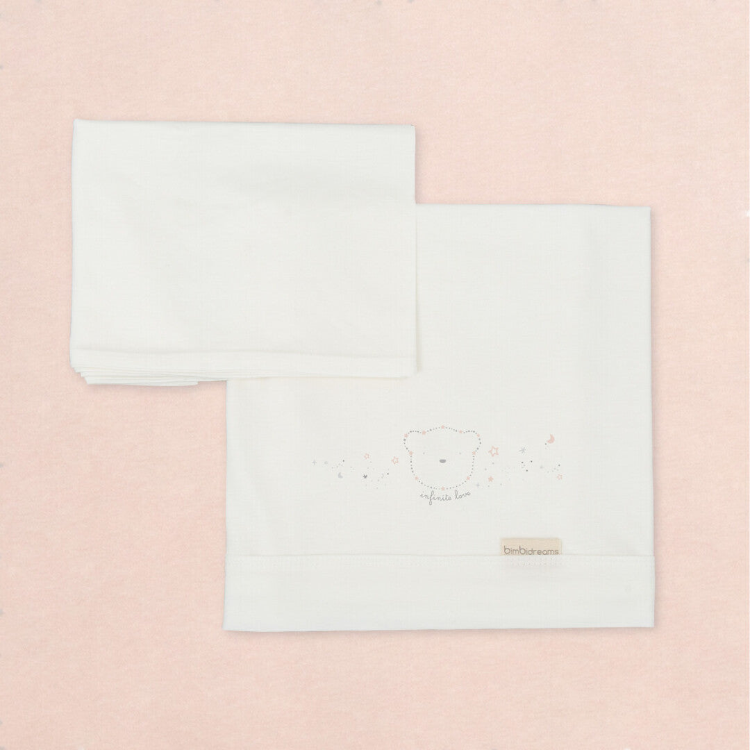 En Casa Bimbidreams Tríptico Sábanas Punto Para Cuna 120X60 Cm Infinite Love Rosa rosa para bebe