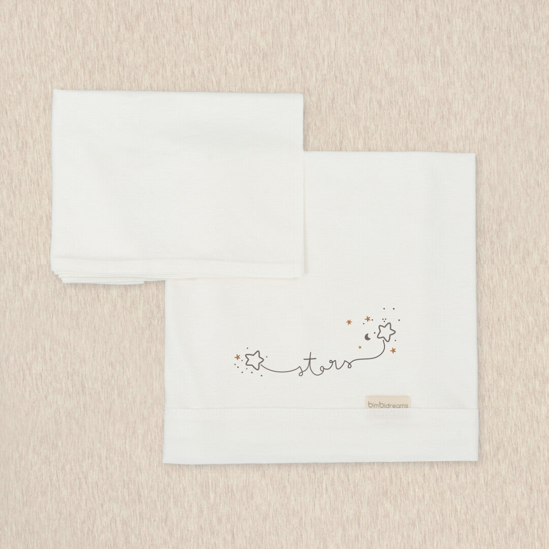 En Casa Bimbidreams Tríptico Sábanas Punto Para Cuna Stars B/Lino beige para bebe