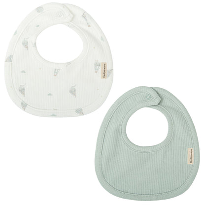 Para Comer Bimbidreams Pack 2 Baberos 19X19 Cm Blue Sky Blanco/Verde verde para bebe