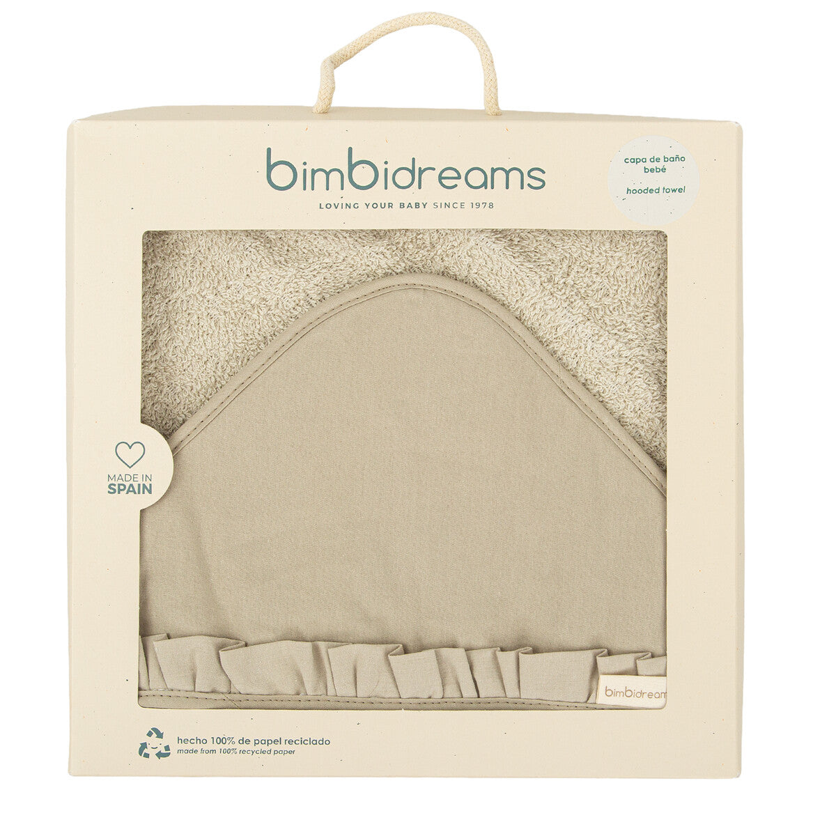 Baño Bimbidreams Maxicapa Baño Dúo 100X100 Cm Stone Washed Verde multicolor para bebe