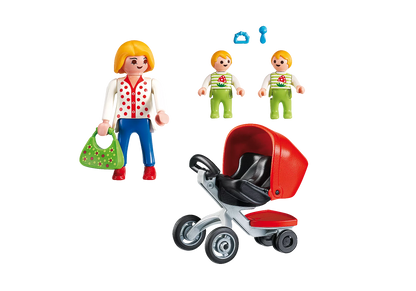 Figuras Y Minimundos Playmobil Mama Con Carrito De Gemelos multicolor para niños
