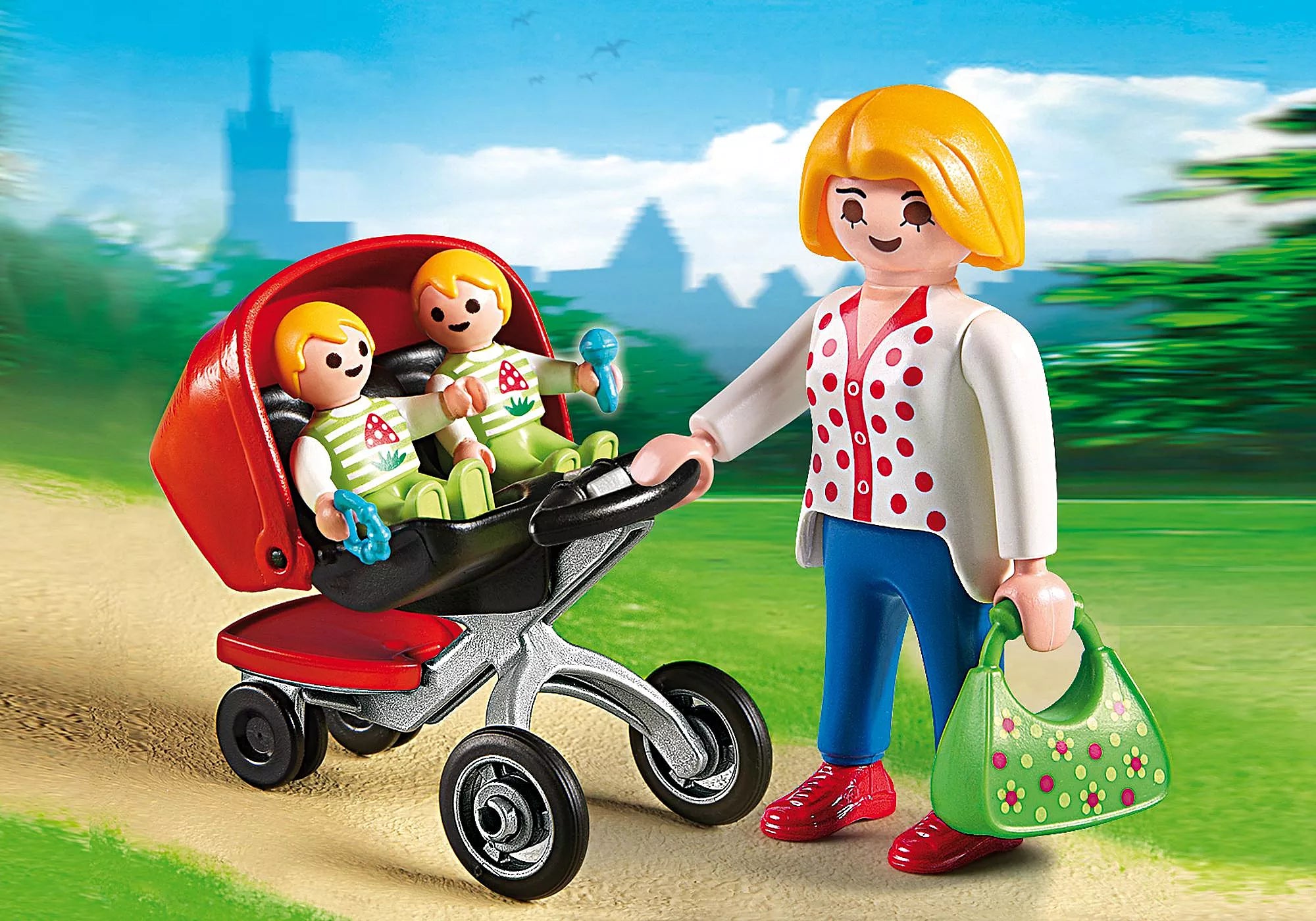 Figuras Y Minimundos Playmobil Mama Con Carrito De Gemelos multicolor para niños