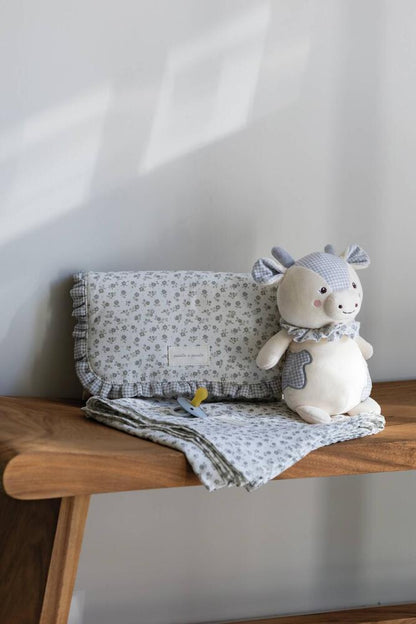 Regalos Pasito A Pasito Peluche Vaca Little Bloom Vichy Gris multicolor para bebe