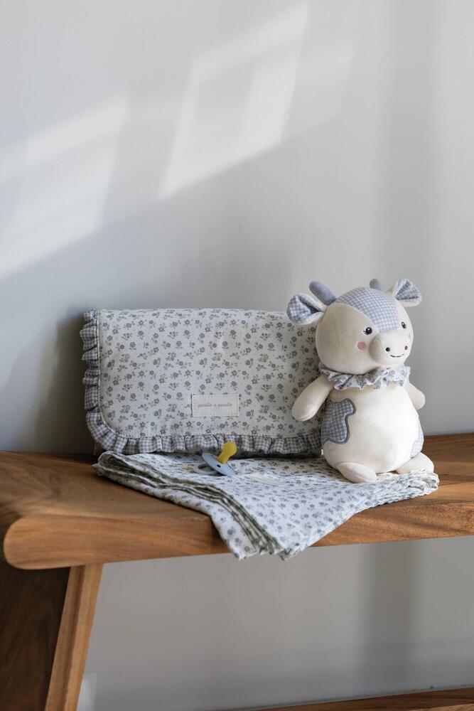 Regalos Pasito A Pasito Peluche Vaca Little Bloom Vichy Gris multicolor para bebe