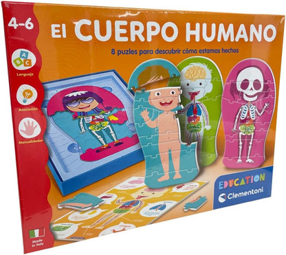 Juegos De Mesa Clementoni 8 Puzzles - El Cuerpo Humano multicolor para niños