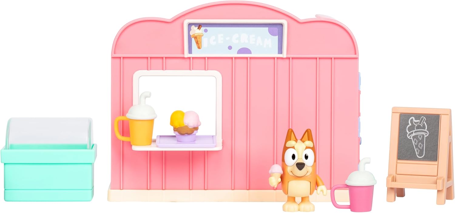 Figuras Y Minimundos Toy Planet Bluey Mini Playset Ice Cream Shop multicolor para niños
