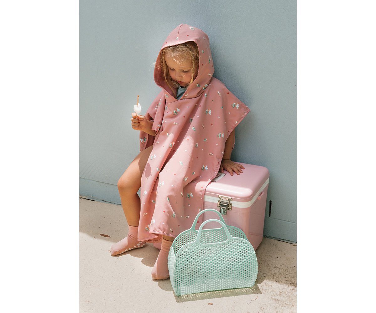 Aire Libre Monnëka Poncho De Playa Toucan rosa para niños