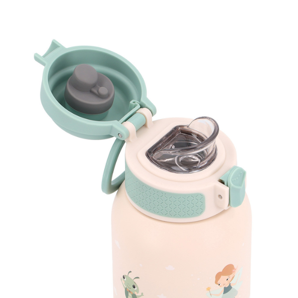Para Comer Tutete Botella De Acero Térmica Con Pajita The Wooden Boy beige para niños