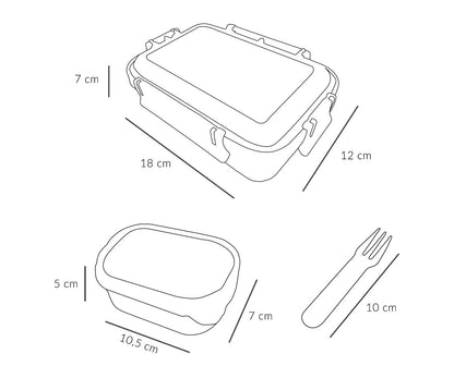 Para Comer Tutete Caja De Almuerzo Bento Magical Forest azul para bebe
