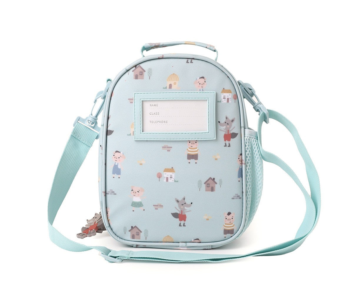 Para Comer Tutete Bolsa Merienda Téermica 3D Los Tres Pequeños Cerditos verde para niños