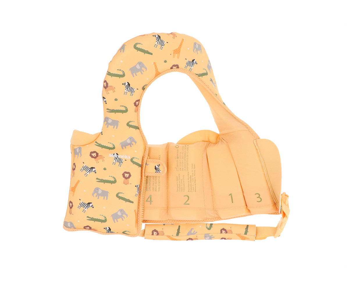 Baño Monnëka Chaleco Flotador Aprendizaje Wild Animals multicolor para niños