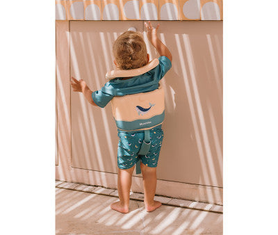 Baño Monnëka Chaleco Flotador Aprendizaje Whale  Teal multicolor para niños