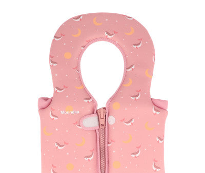 Baño Monnëka Chaleco Flotador Aprendizaje Whale Pink multicolor para niños