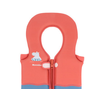 Baño Monnëka Chaleco Flotador Aprendizaje Hippos multicolor para niños