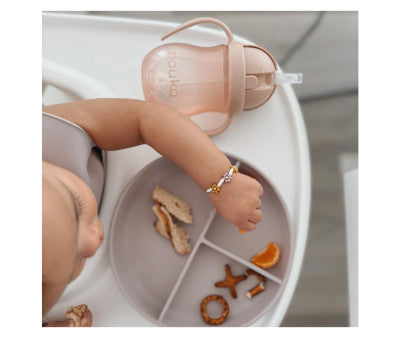 Para Comer Tutete Noüka - Taza Antiderrame Non Spill Con Pajita Flexible Con Peso 240Ml Wave azul para bebe