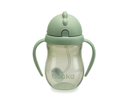 Para Comer Tutete Noüka - Taza Antiderrame Non-Spill Con Pajita Flexible Con Peso 240 Ml Moss verde para bebe