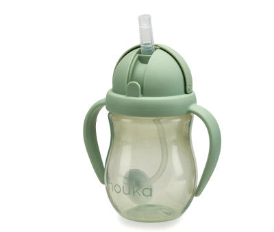 Para Comer Tutete Noüka - Taza Antiderrame Non-Spill Con Pajita Flexible Con Peso 240 Ml Moss verde para bebe