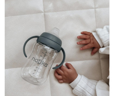 Para Comer Tutete Noüka - Taza Evolutiva Con Pajita Flexible Con Peso 240 Ml Moss verde para bebe