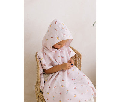Baño Monnëka Poncho De Playa Antiarena  Mermaid Cats S multicolor para niños