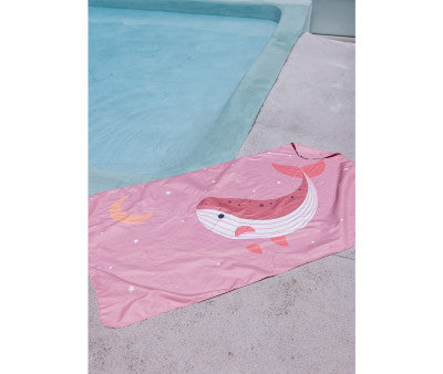 Baño Monnëka Toalla Playa Microfibra Whale Pink multicolor para niños