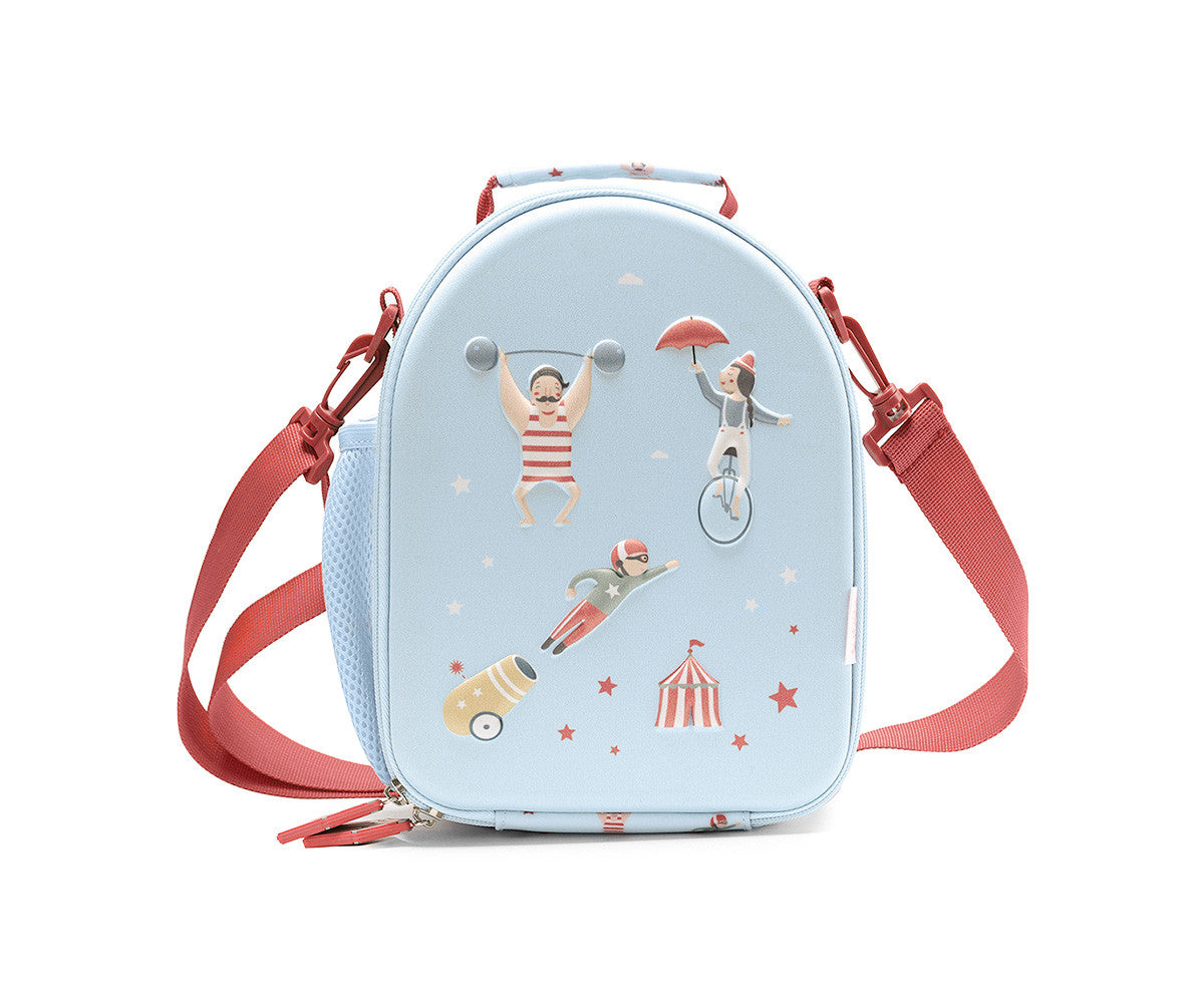 Para Comer Tutete Bolsa Merienda Térmica 3D Circus Show azul para niños