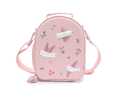 Para Comer Tutete Bolsa Merienda Térmica 3D Blossom Birds rosa para niños