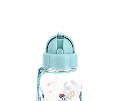 Para Comer Tutete Botella De Plástico Con Pajita Pandas En El Espacio verde para niños