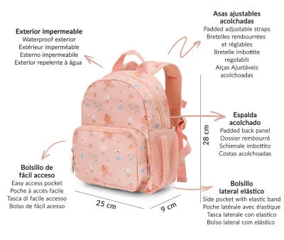 Paseo Tutete Mochila Infantil Mouse Fairies rosa para bebe