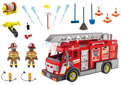 Figuras Y Minimundos Playmobil Camion De Bomberos rojo para niños