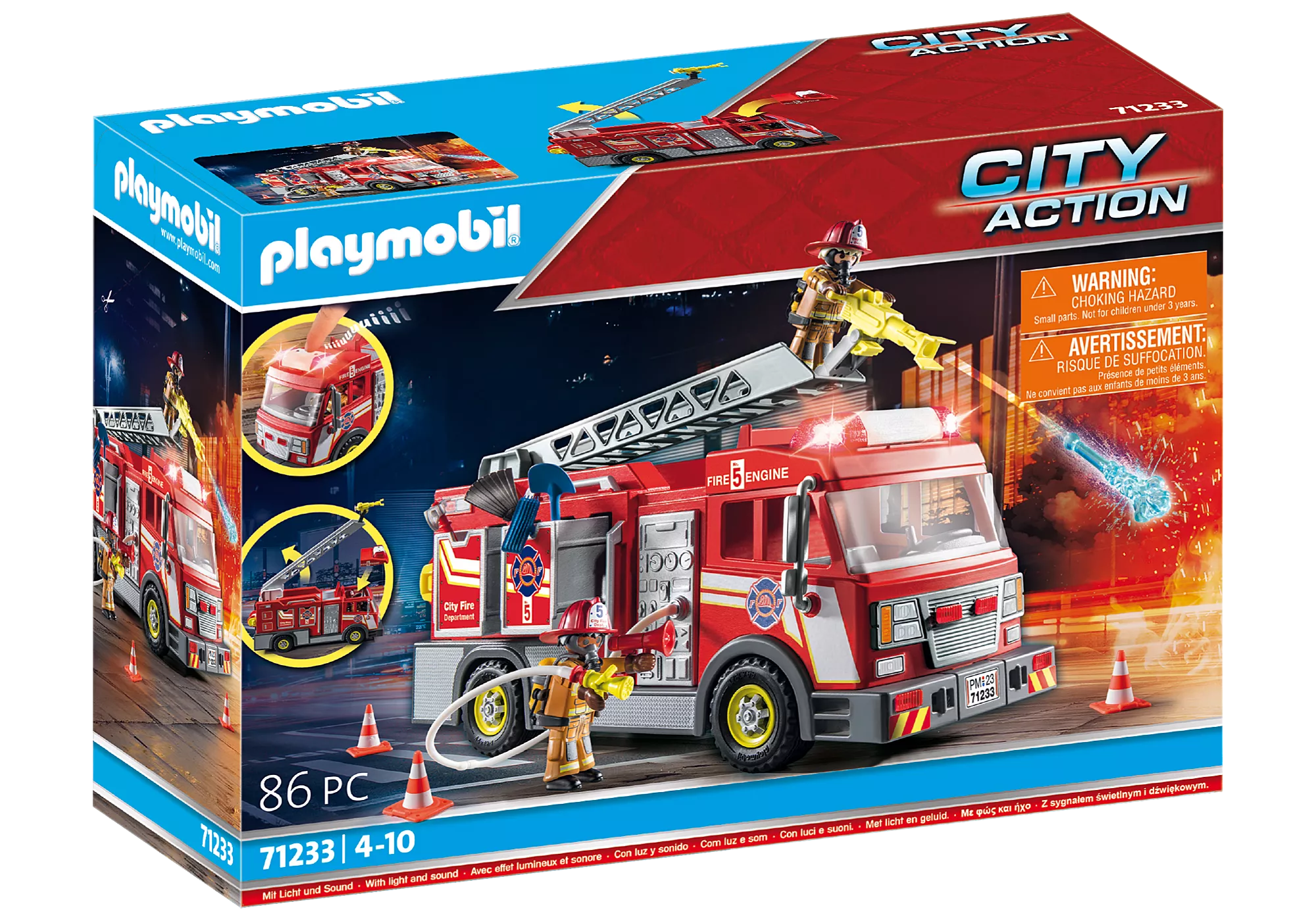 Figuras Y Minimundos Playmobil Camion De Bomberos rojo para niños