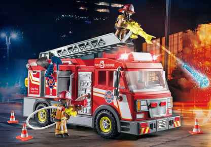 Figuras Y Minimundos Playmobil Camion De Bomberos rojo para niños