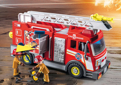 Figuras Y Minimundos Playmobil Camion De Bomberos rojo para niños