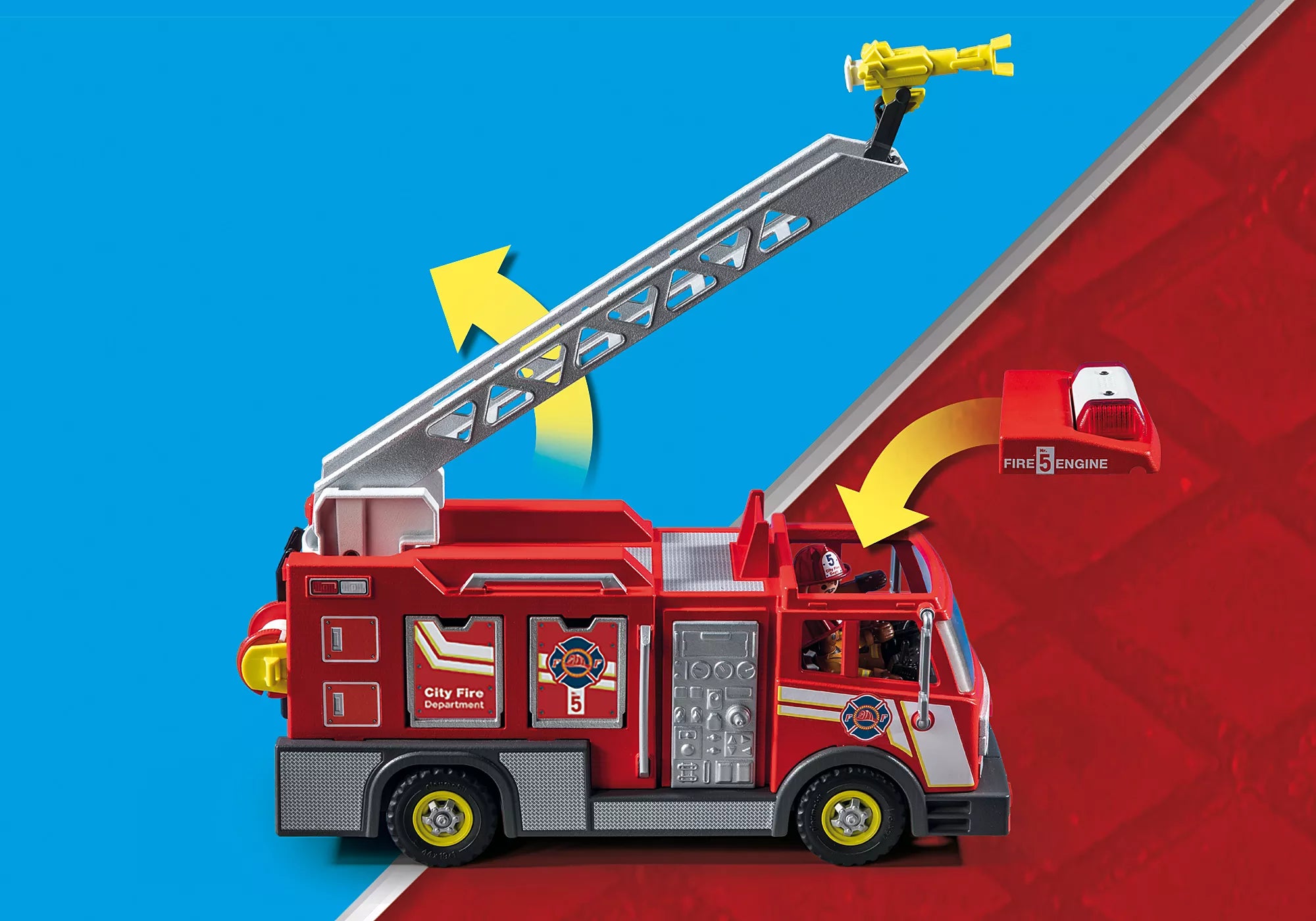 Figuras Y Minimundos Playmobil Camion De Bomberos rojo para niños