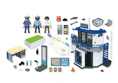 Figuras Y Minimundos Playmobil Comisaria Policia Con Sala De Investigacion multicolor para niños