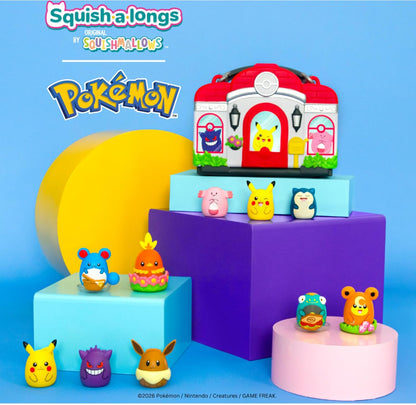 Figuras Y Minimundos Jazwares Sqal Playset Pokemon Center Squishalongs multicolor para niños