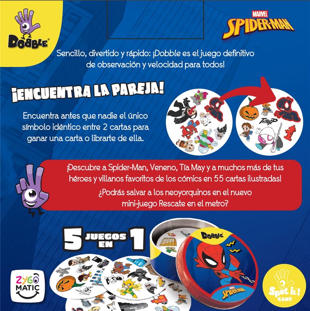 Juegos De Mesa Asmodee Juego De Cartas Dobble Spider-Man multicolor para niños