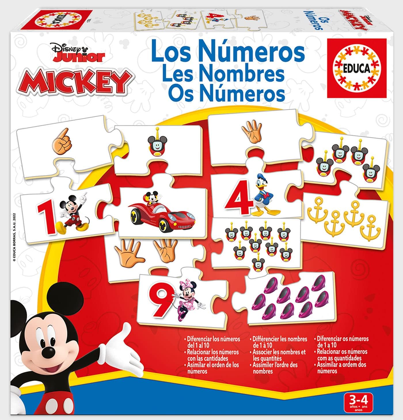 Juegos De Mesa Educa Disney Junior Mickey - Los Números multicolor para niños