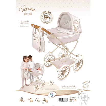 Muñecas Y Peluches De Cuevas Toys Verona Coche De Muñeca Plegable 48 Cm multicolor para niños