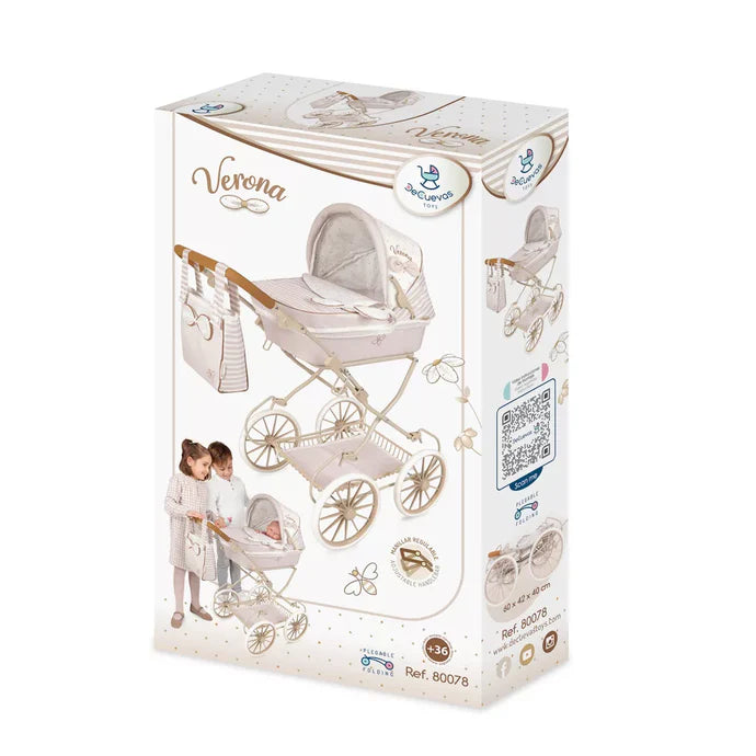 Muñecas Y Peluches De Cuevas Toys Verona Coche De Muñeca Plegable 48 Cm multicolor para niños