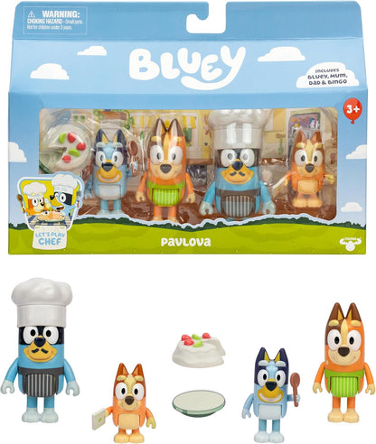 Figuras Y Minimundos Toy Planet Bluey 4 Figuras Let´S Play Chef  multicolor para niños