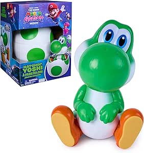 Figuras Y Minimundos Spin Master De La Película Super Mario Galaxy Yoshi Interactivo Con Luces Y Sonidos Que Sale Del Huevoi verde para niños