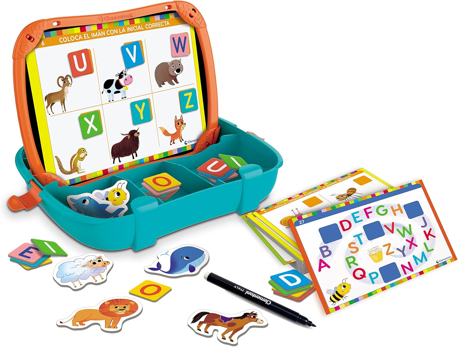 Juegos De Mesa Clementoni Maletín Magnético Alfabeto Y Animales multicolor para niños