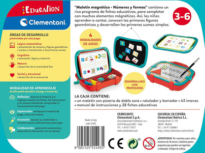 Juegos De Mesa Clementoni Maletín Magnético Números Y Formas multicolor para niños