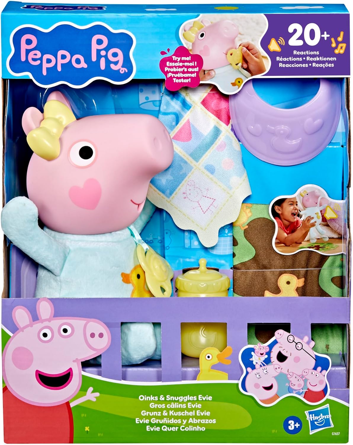 Muñecas Y Peluches Hasbro Peppa Pig Evie Gruñidos Y Abrazos multicolor para niños