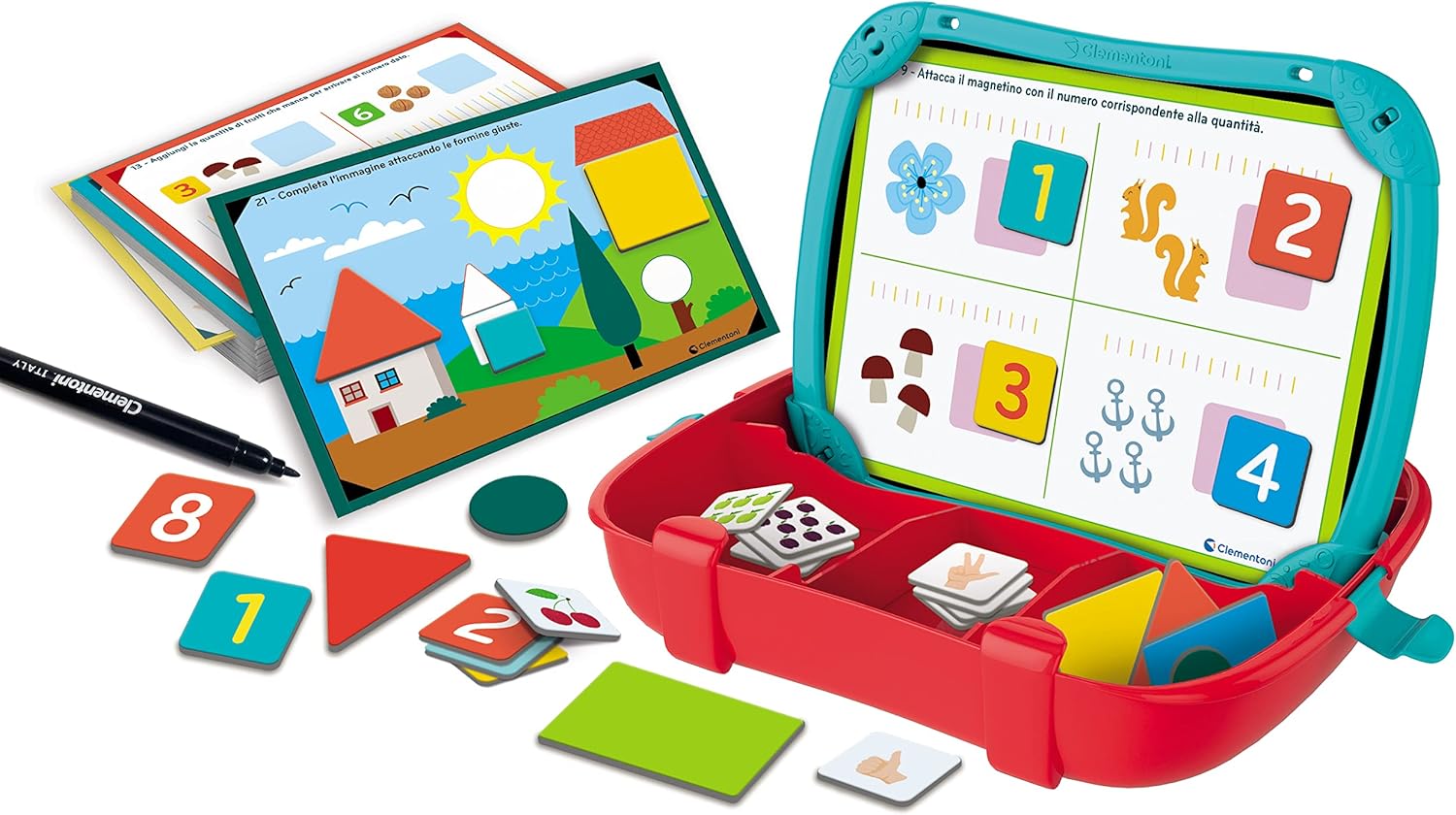 Juegos De Mesa Clementoni Maletín Magnético Números Y Formas multicolor para niños