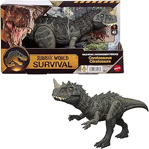Figuras Y Minimundos Mattel Games Jurassic World Survival - Figura Ceratosaurus Rugido Salvaje multicolor para niños