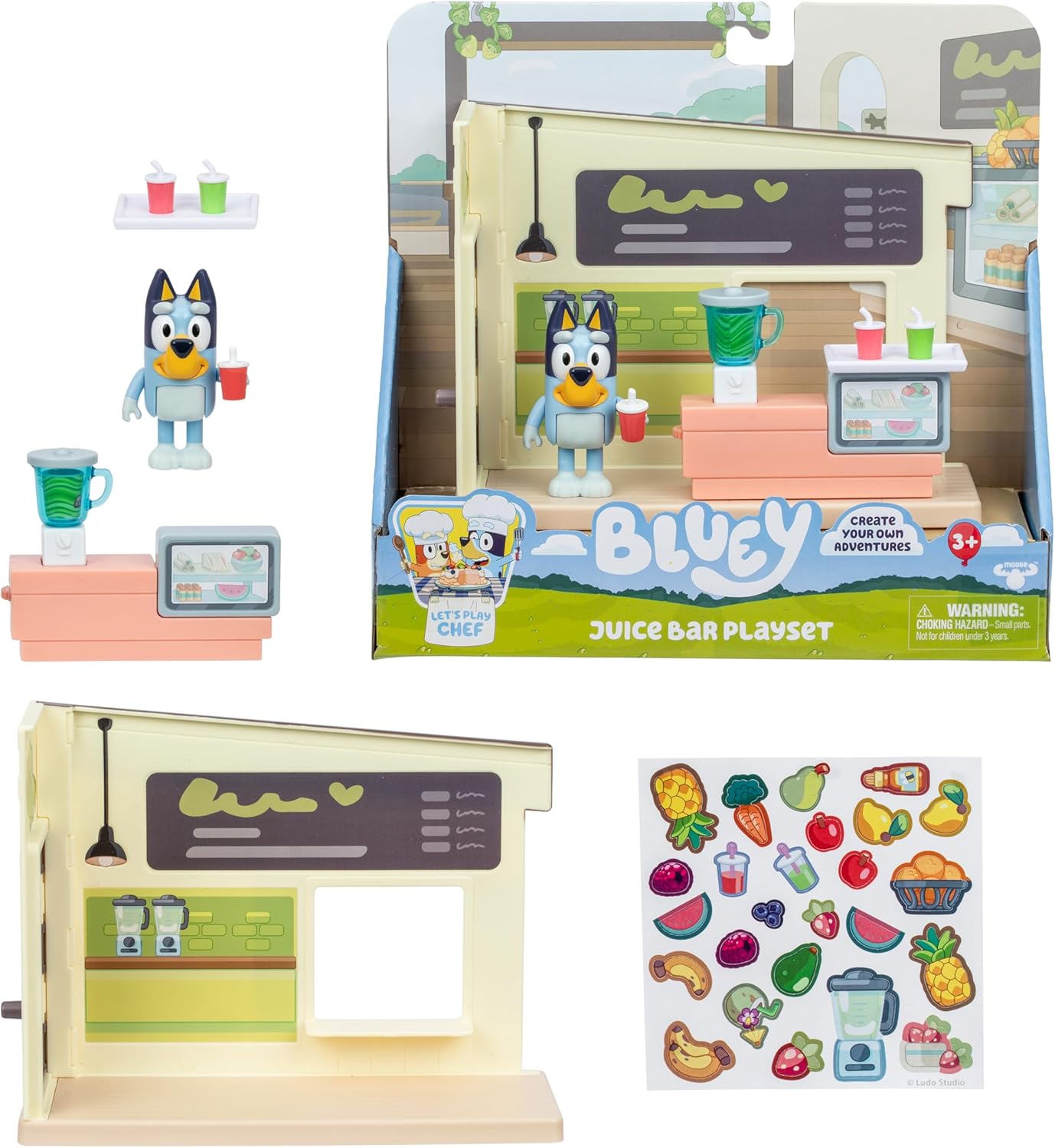 Figuras Y Minimundos Toy Planet Bluey Mini Playset Con Figura Zumos multicolor para niños