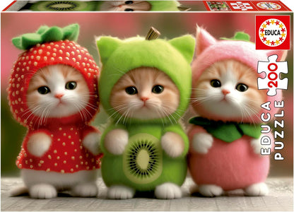 Construcciones Y Puzzles Educa Puzzle 200 Piezas Gatitos Frutales 40X28 Cm multicolor para niños