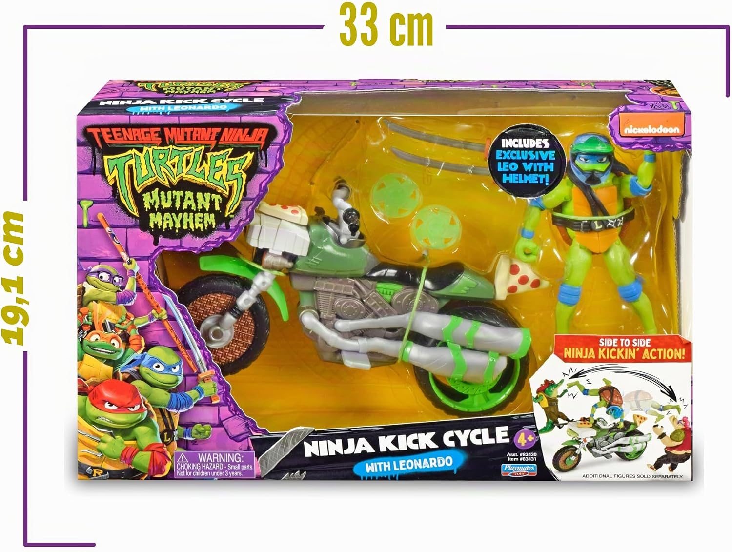 Figuras Y Minimundos Famosa Ninja Kick Cycle Vehiculo multicolor para niños