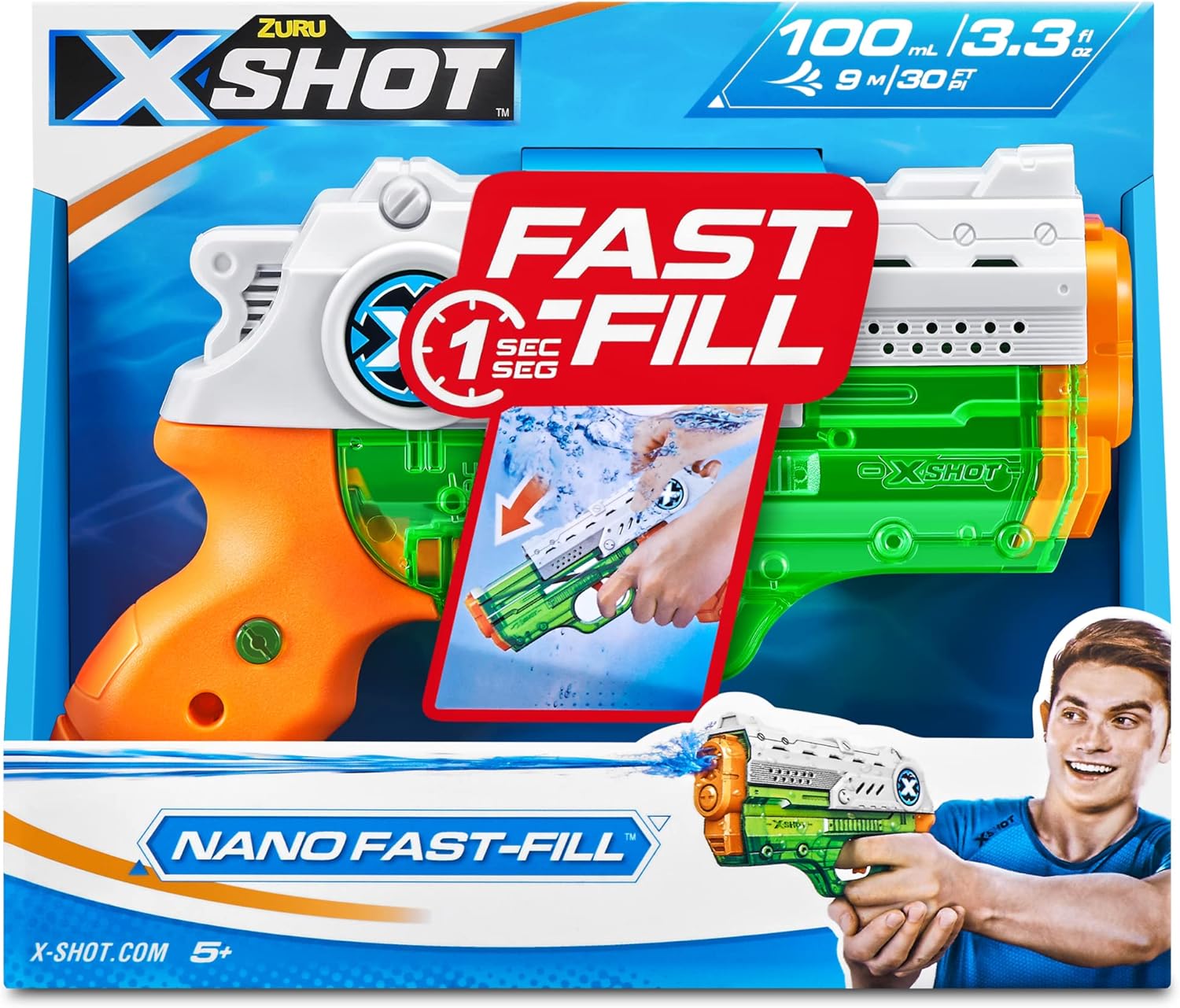 Aire Libre Zuru Xshot Water-Fast Fill-Series 1-Nano Blas multicolor para niños